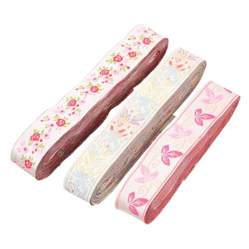 Angoily 3 Rollen Blumenmuster Geschenkband Dekoratives Satinband für Diy und Partydekoration zum Verpacken von Geschenken für Tortendekoration Angoily 3 Rollen Blumenmuster Geschenkband Dekoratives Satinband für Diy und Partydekoration zum Verpacken von Geschenken für Tortendekoration von Angoily