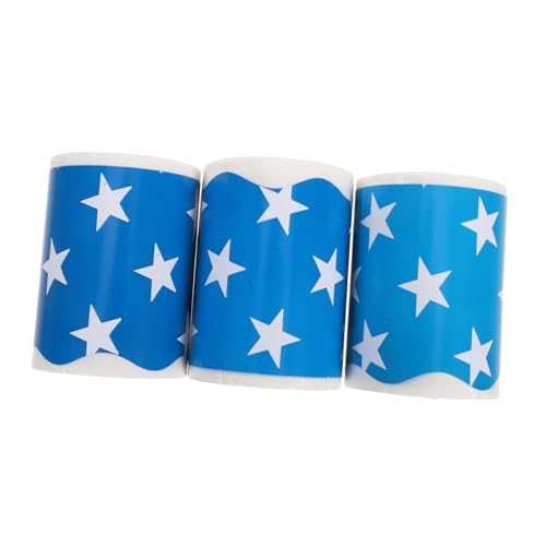 Angoily 3 Rollen Bulletin Board Border mit Sternenmuster Gewellte Kante Selbstklebend Robuste Kupferdruckpapier-bordüren für Klassenzimmer- Büro Partydekoration Vielseitige Pinnwand-deko von Angoily