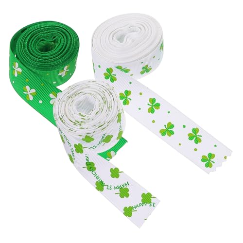 Angoily 3 Rollen Geschenkband für Patrick's Day Frühlingsbänder für DIY Geschenkverpackungen mit Vierblättrigem Muster für Festliche Dekoration und Bastelprojekte Insgesamt Angoily 3 Rollen Geschenkband für Patrick's Day Frühlingsbänder für DIY Geschenkverpackungen mit Vierblättrigem Muster für Festliche Dekoration und Bastelprojekte Insgesamt von Angoily