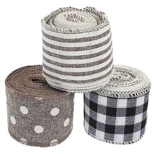Angoily 3 Rollen Gurtband Decorative Ribbon weihnachtsfestband verdrahtet Dekorationen drinnen Sackleinen seidenband bandfeile geschenkband Weihnachtsdekorband Tragenresistente Band Eisen Angoily 3 Rollen Gurtband Decorative Ribbon weihnachtsfestband verdrahtet Dekorationen drinnen Sackleinen seidenband bandfeile geschenkband Weihnachtsdekorband Tragenresistente Band Eisen von Angoily
