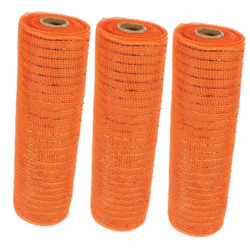 Angoily 3 Rollen Halloween Mesh Band Orange Metallic Folie Geschenkband für Partydeko DIY Kränze und Geschenkverpackung Netzstoff Schleifenband für Festliche Bastelideen Angoily 3 Rollen Halloween Mesh Band Orange Metallic Folie Geschenkband für Partydeko DIY Kränze und Geschenkverpackung Netzstoff Schleifenband für Festliche Bastelideen von Angoily