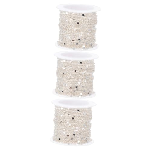 Angoily 3 Rollen Kette für Diy Schmuckherstellung Gliederkette Langlebig und Vielseitig Einsetzbar für Armbänder und Silberfarbene Handwerkszubehör von Angoily