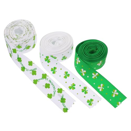 Angoily 3 Rollen Patrick's Day Geschenkband Vierblättriges Kleeband für DIY Dekoration und Bastelprojekte Feiertagsfeiern und Bastelarbeiten Angoily 3 Rollen Patrick's Day Geschenkband Vierblättriges Kleeband für DIY Dekoration und Bastelprojekte Feiertagsfeiern und Bastelarbeiten von Angoily