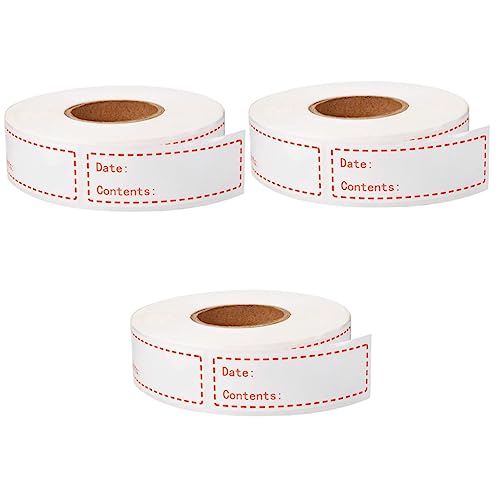 Angoily 3 Rollen Praktische Küchenaufkleber für Lebensmitteldatierung Roll mit Roten Etiketten für Einfache Identifikation von Lagerdaten und Notizen für Kühlschrank und Angoily 3 Rollen Praktische Küchenaufkleber für Lebensmitteldatierung Roll mit Roten Etiketten für Einfache Identifikation von Lagerdaten und Notizen für Kühlschrank und von Angoily