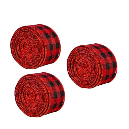 Angoily 3 Rollen Rot Schwarz Karierte Geschenkband Hochdichte Diy Dekorationsbänder Wiederverwendbar für Weihnachten und Partys Hochwertiges Verpackungsband für und Feiern Angoily 3 Rollen Rot Schwarz Karierte Geschenkband Hochdichte Diy Dekorationsbänder Wiederverwendbar für Weihnachten und Partys Hochwertiges Verpackungsband für und Feiern von Angoily