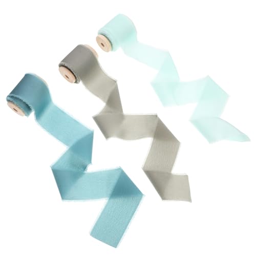 Angoily 3 Rollen Satin-Stoffband ribbon schienbeinschoner tape Band zum Verpacken elegantes Geschenkband weihnachts haarreif Weihnachtsdekorationen Zierbänder für Blumensträuße Wickelband von Angoily