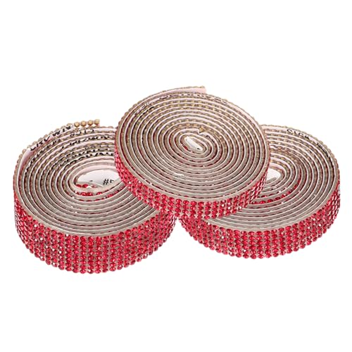 Angoily 3 Rollen Selbstklebendes Strassband Glitzernde Rhinestone Strips für DIY Kleidung Schmuck Basteln Stark Haftend Resin Material Dekoration von Angoily