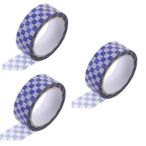 Angoily 3 Rollen Washi Tape DIY Weißes Karomuster Dekoratives Klebeband für Scrapbooking Basteln Geschenkverpackungen und Journaling Leicht Abreißbar Haftung kein Rückstand von Angoily