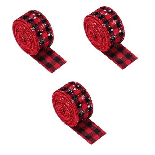 Angoily 3 Rollen Weihnachtliches Dekoratives Rot Schwarz Kariertes Geschenkband Festliches DIY Schleifenband Für Geschenkverpackung Partydekoration Wiederverwendbar Angoily 3 Rollen Weihnachtliches Dekoratives Rot Schwarz Kariertes Geschenkband Festliches DIY Schleifenband Für Geschenkverpackung Partydekoration Wiederverwendbar von Angoily
