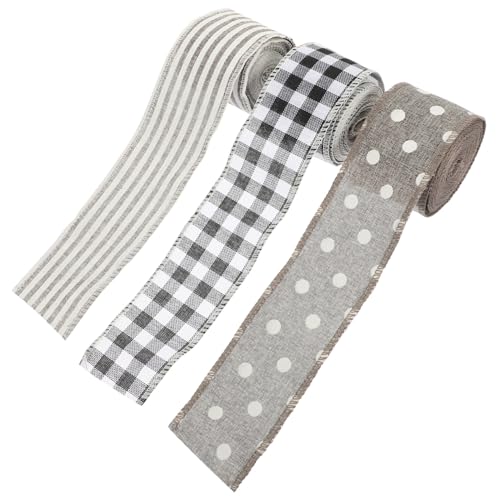 Angoily 3 Rollen Weihnachtsband Breit Imitierte Leinen Bänder mit Draht DIY Geschenkband für Weihnachtsgeschenke Weihnachtsbaumdeko Schleifen und Bastelarbeiten Angoily 3 Rollen Weihnachtsband Breit Imitierte Leinen Bänder mit Draht DIY Geschenkband für Weihnachtsgeschenke Weihnachtsbaumdeko Schleifen und Bastelarbeiten von Angoily