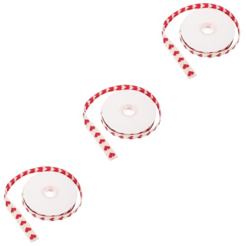 Angoily 3 Rollen verschleißfestes Geschenkband Valentinstag Band zum Verpacken Herzen Bastelband für den täglichen Gebrauch Multifunktions-Paketband Polyester Baumwolle Angoily 3 Rollen verschleißfestes Geschenkband Valentinstag Band zum Verpacken Herzen Bastelband für den täglichen Gebrauch Multifunktions-Paketband Polyester Baumwolle von Angoily