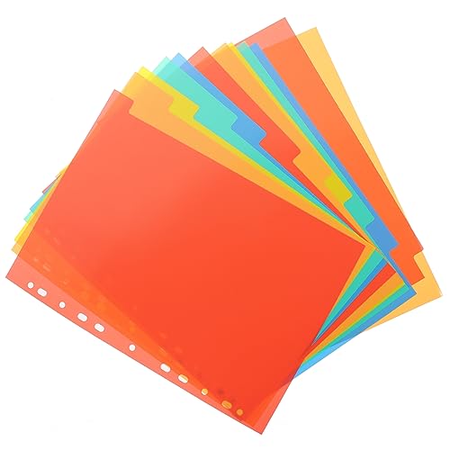 Angoily 3 Sätze A4-Registerteiler farbig Index durchsichtige Ordnertrenner Ordnerteiler mit Laschen Ring Loch Registerkarten für Ordnertrenner Tab -Trenner Seitenteiler mit Reitern PVC von Angoily