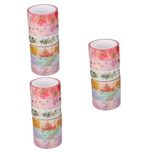 Angoily 3 Sätze Blumige Goldfolien Washi Klebebänder Dekoratives Masking Tape Für Scrapbooking Tagebuchgestaltung Und Bastelprojekte 6 Rollen * 3 von Angoily
