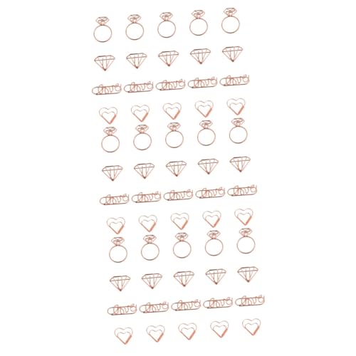 Angoily 3 Sätze Cartoon Büroklammern Form Von Ring Diamant Herz Und Liebe Kreative Lesezeichen Für Büro Schule Und Notizen Für Scrapbooks Und Notizblöcke 20 Stück * 3 von Angoily