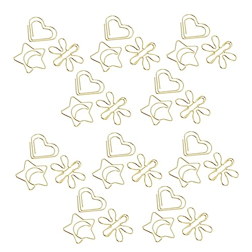 Angoily 3 Sätze Dekorative Büroklammern Teiliges Gold Kreative Metallklammern Für Diy Fotos Dokumente Und Notizen Vielseitige Verwendung Robuste Und Zuverlässige 30 Stück * 3 von Angoily