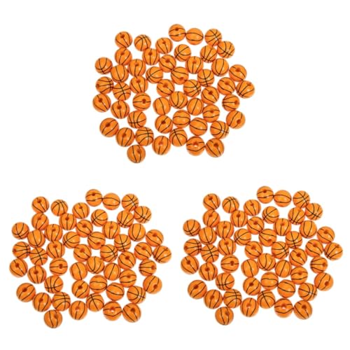 Angoily 3 Sätze Diy Basketball Holzperlen Druckperlen Für Schmuckherstellung Basteln Und Diy Armbänder Für Familienaktivitäten Und 50 Stück * 3 von Angoily