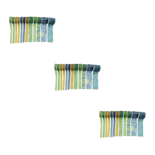 Angoily 3 Sätze Diy Scrapbooking Washi Tape Dekorative Klebebänder Papier Mit Verschiedenen Mustern Für Handgefertigte Projekte Für Notizbücher Und Bastelarbeiten 12 Rollen * 3 von Angoily