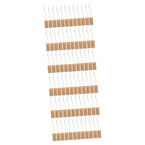 Angoily 3 Sätze Elastisches Seiletikett Für Einzelhandel Handwerksschilds Schlüssel Hängendes, Aufgereihtes Etikett Papieretiketten Halskette Karten Kraftpapier Hellbraun 100 Stück * 3 von Angoily