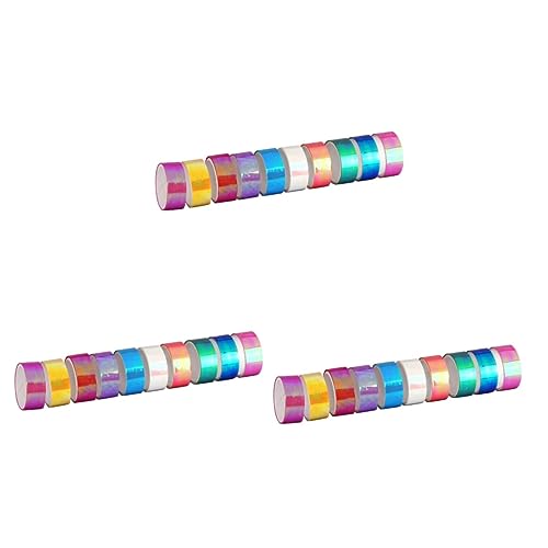 Angoily 3 Sätze Glänzende Klebebänder Dekoratives Washi Tape Für Scrapbooking Diy Bastelprojekte Kalender Und Verpackungen Vielseitig Einsetzbar Farben 10rolle*3 von Angoily
