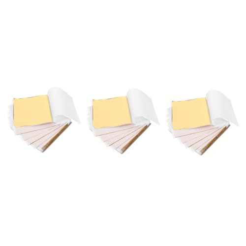 Angoily 3 Sätze Goldfolie Goldloses Blatt Folie Origami-papier Bastelpapier Selber Machen Blattgoldpapiere Schimmerndes Papier Folienflocken Eloxiertes Aluminium Golden 100 Stück * 3 von Angoily
