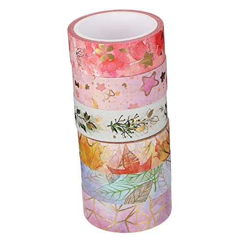 Angoily 3 Sätze Goldfolie Washi Tape Dekoratives Klebeband Für Scrapbooking Diy Projekte Geschenkverpackung Und Planer Leicht Ablösbar Einfach Zu Handhaben 6 Rollen * 3 von Angoily