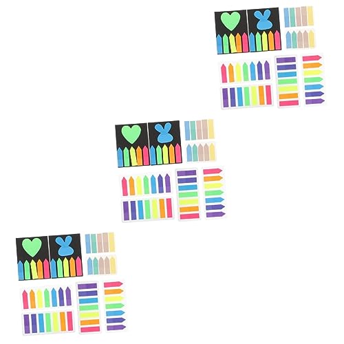 Angoily 3 Sätze Haftnotizen Selbstklebende Beschreibbare Memo Sticker Verschiedenen Formen Pfeile Streifen Herzen für Schule und Büro und Stark Haftend von Angoily