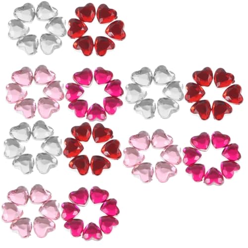 Angoily 3 Sätze Herzförmige Acryl Strasssteine Für Diy Dekoration Flachrückige Herzen Glitzersteine Für Bastelprojekte Und Geschenkdeko Für Handyhüllen Kleidung Und 400 Stück * 3 von Angoily
