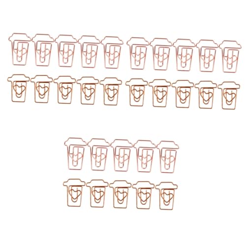 Angoily 3 Sätze Kaffeetassen Büroklammern in Boxen Kreative Notizklammern Für Büro Gold Roségold Für Dokumente Und Fotos 24 Stück * 3 von Angoily