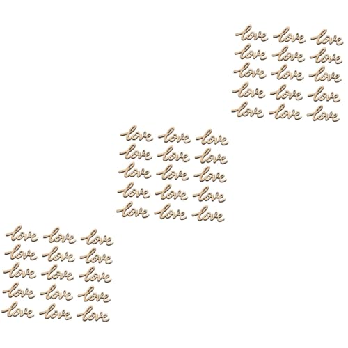 Angoily 3 Sätze Love Letters Holzstücke Diy Bastelverzierungen Holzornamente Für Handarbeiten Für Hochzeiten Partys Und Dekorationen 50 Stück * 3 von Angoily