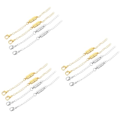 Angoily 3 Sätze Magnetische Halskettenverlängerungen Kupfer Schmuckverlängerungen Für Diy Und Armbänder Praktische Verbindungselemente 4 Stück * 3 von Angoily