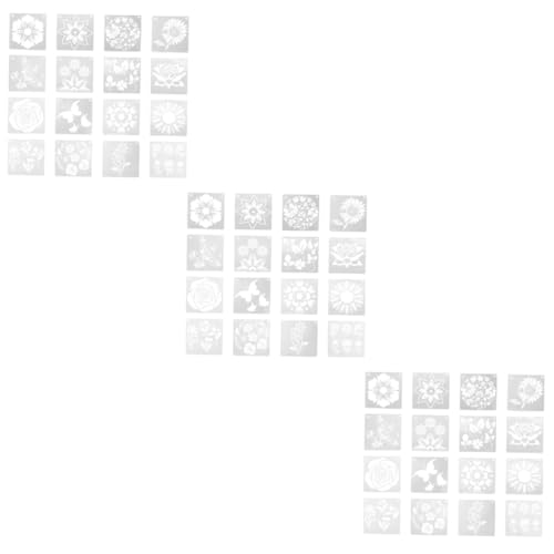 Angoily 3 Sätze Mehrzweck Schablonen Für Wiederverwendbare Spray Schablonen Für Diy Wandgestaltung Für Acrylmalerei Und Bastelprojekte 16 Blätter * 3 von Angoily