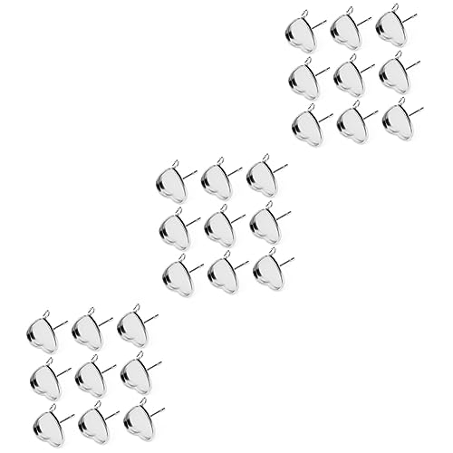 Angoily 3 Sätze Ohrstecker Rohlinge Diy Ohrringe Ohrschmuck Zubehör Herzform Für Schmuckbasteln Für 20 Stück * 3 von Angoily