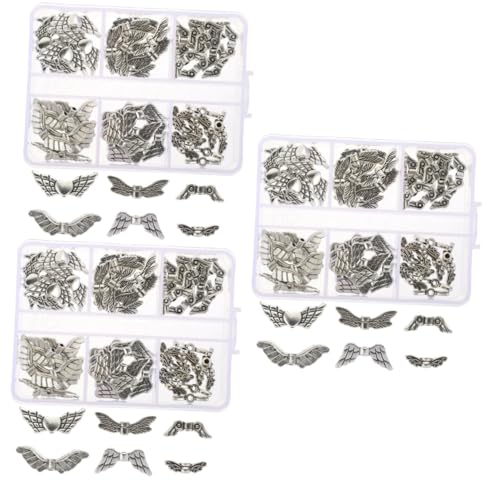Angoily 3 Sätze Retro Silberschmuck Schmuckperlen Perlen Zum Basteln Armbänder Abstandsperlen Abstandshalterperlen Für Schmuckherstellung Halskette Perlen Legierung 60 Stück * 3 von Angoily