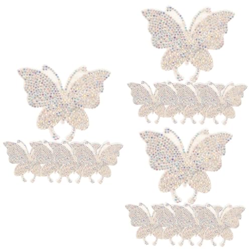 Angoily 3 Sätze Schmetterlingsaufkleber Dekoration Selbstklebender Strass-sticker Schmetterlings-strass-aufkleber Glänzender Aufkleber Schmetterling Strasssteine 5 Stück * 3 von Angoily