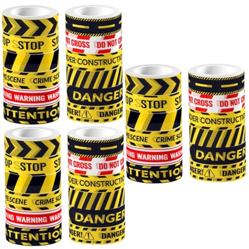 Angoily 3 Sätze Selbstklebendes Warnband Set Diy Caution Line Tape Für Scrapbooking Und Projekte Transparentes Washi Tape Für Bastelarbeiten Und Dekoration 12 Rollen * 3 von Angoily