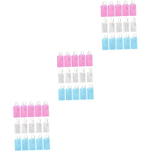 Angoily 3 Sätze Teiliges Bunte Schlüsselanhänger Etiketten Mit Spaltring Identifizierbare Schlüsselanhänger Für Schlüssel Gepäck Und Haustiere Langlebig Und Vielseitig 30 Stück * 3 von Angoily