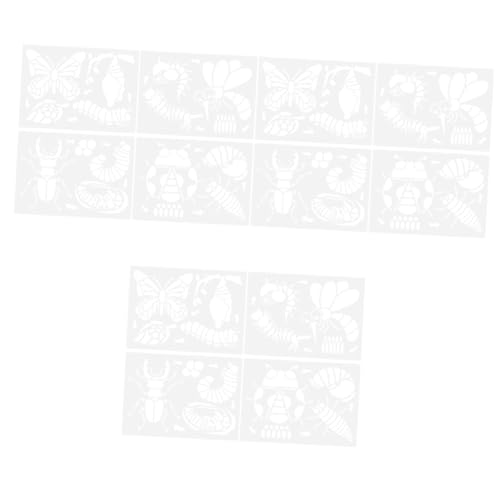 Angoily 3 Sätze Teiliges Schablonen Set Für Tierwachstumszyklus Malvorlagen Flexiblem Pet Material Für Kreative Diy Projekte Mit Stiften Und Farben 4 Blätter * 3 von Angoily