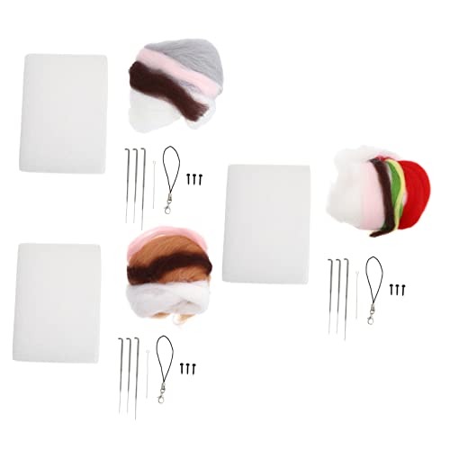 Angoily 3 Sätze Teiliges Wollfilz Bastelset für Niedliche Tierpuppen Diy Zubehör für Anfänger mit Hamster Kaninchen und Hund Einfache Nadel Filzkunst für Projekte und Dekoration von Angoily