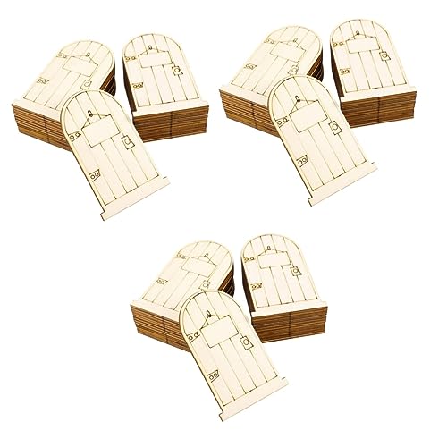 Angoily 3 Sätze Unbemalte Holz Fairy Doors Bastelset Für Kreative Diy Projekte Natürliche Holzornamente Für Home Decor Und Spielzeuggestaltung Zum Bemalen Und Dekorieren 50 Stück * 3 von Angoily