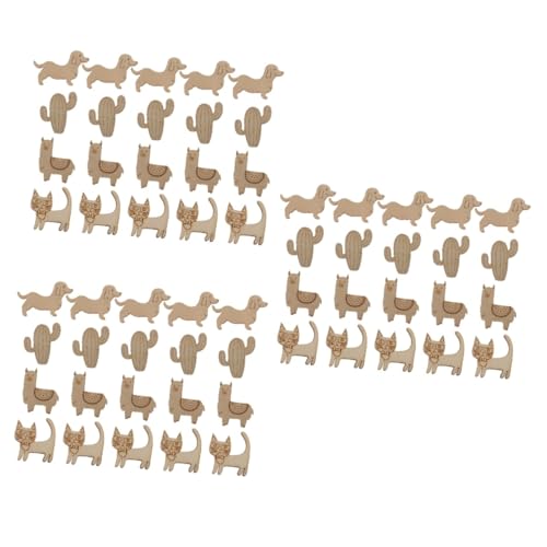 Angoily 3 Sätze Unvollendete Holztiere Cactus Katze Hund Alpaka Diy Holz Bastelset Für Kreative Malerei Und Dekoration Für Bastelprojekte 20 Stück * 3 von Angoily