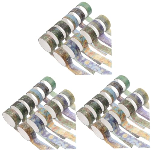 Angoily 3 Sätze Vintage Gold Stamping Washi Tape Dekorative Klebebänder Für Diy Handwerk Scrapbooking Und Planer Kreative Bastelprojekte Und Journaling 12 Rollen * 3 von Angoily