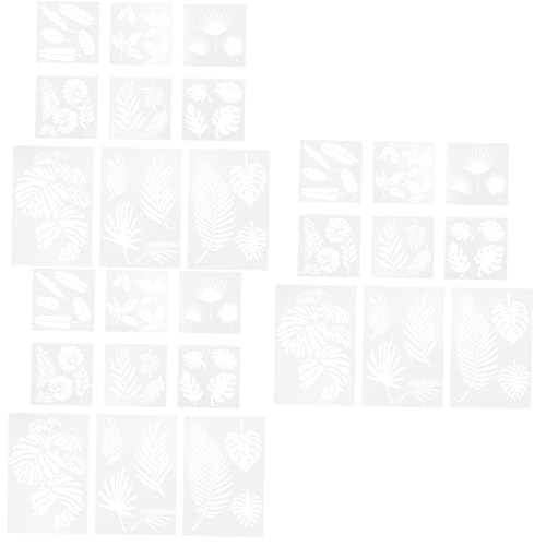 Angoily 3 Sätze Wiederverwendbare Schablonen Für Malerei Mit Grünem Blattmuster Für Diy Wandgestaltung Und Kreative Projekte Strapazierfähigem Pet Material 9 Blätter*3 von Angoily