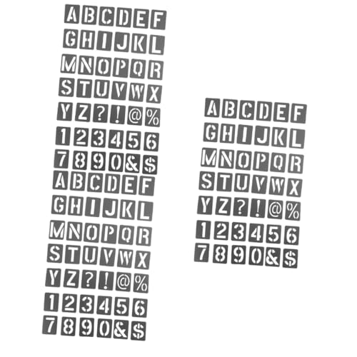 Angoily 3 Sätze Wiederverwendbare Schablonen für Holzmalerei Teiliges Kunststoffbuchstaben für DIY Projekte Wandgestaltung und Möbeldekoration von Angoily