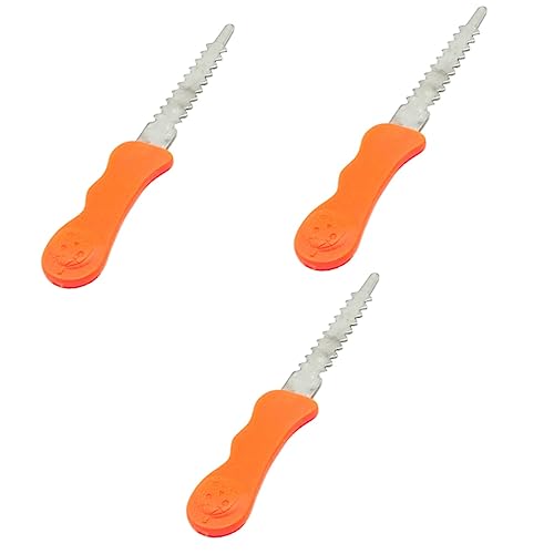 Angoily 3 Stck Halloween Kürbis Schnitzmesser Kompaktes Langlebiges Pumpkin Carving Tool für Kreative Kürbisschnitzereien zu Halloween Leicht und Sicher für Familien und DIY Dekoration von Angoily