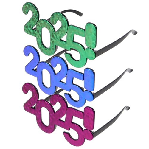Angoily 3 Stück 2025 Brille Neujahrs- Silvester Brille Festival-accessoires Henne Sonnenbrillenneuheit 2025 Silvesterbrille Weihnachtsdekorationen Rosa Plastik Angoily 3 Stück 2025 Brille Neujahrs- Silvester Brille Festival-accessoires Henne Sonnenbrillenneuheit 2025 Silvesterbrille Weihnachtsdekorationen Rosa Plastik von Angoily
