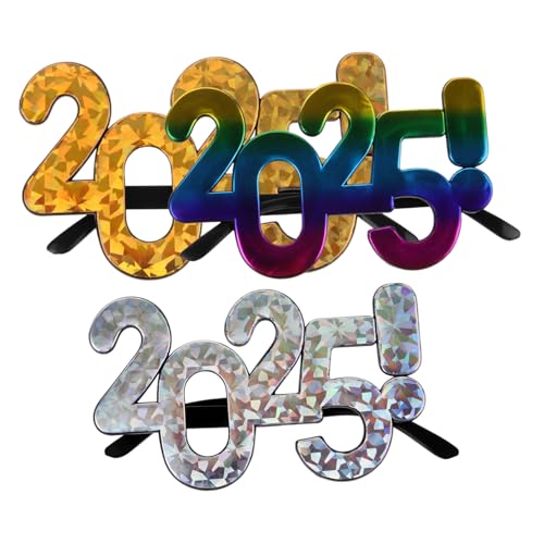 Angoily 3 Stück 2025 Brille Rave-Accessoires Klasse von 2024 Brillen frohes neues jahr brille klare Gläser party zubehör partybrille Neujahrsbrille Performance-Requisiten Plastik Angoily 3 Stück 2025 Brille Rave-Accessoires Klasse von 2024 Brillen frohes neues jahr brille klare Gläser party zubehör partybrille Neujahrsbrille Performance-Requisiten Plastik von Angoily