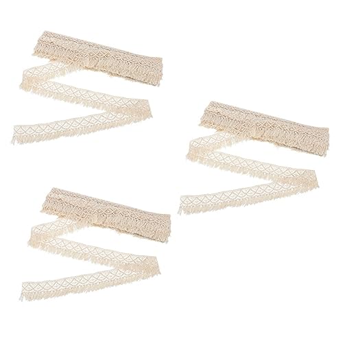 Angoily 3 Stück Accessoires mit Quastenspitze gesäumt Schnürsenkel Spitze zum Basteln Hochzeit für Spitzenstoff Baumwolle bestickte Applikation Quaste Spitze Bandrand Baumwollfaden Beige Angoily 3 Stück Accessoires mit Quastenspitze gesäumt Schnürsenkel Spitze zum Basteln Hochzeit für Spitzenstoff Baumwolle bestickte Applikation Quaste Spitze Bandrand Baumwollfaden Beige von Angoily
