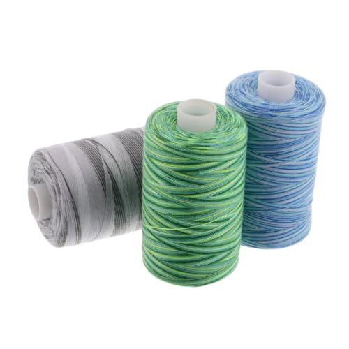 Angoily 3 Stück Buntes Leder Nähgarn Farbverlaufsgarn Quilt Und Buchbindegarn Reparaturgarn Professionelles Maschinenquiltgarn Overlockgarn Gewachstes Garn Polyester von Angoily