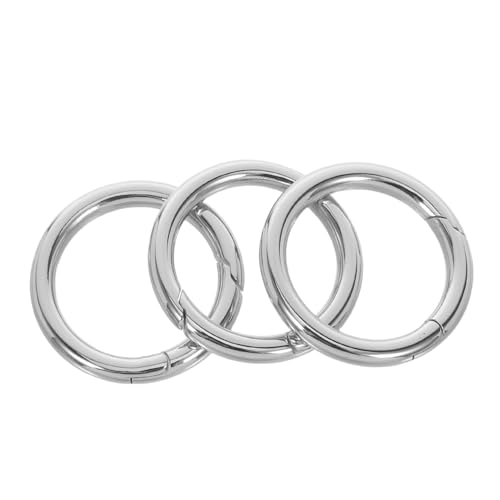 Angoily 3 Stück Edelstahl Rundring Clips Rostfrei Offene Ringe mit Federmechanismus Universeller Schlüsselanhänger Verschluss Langlebig Korrosionsbeständig für DIY Schmuck und Taschen Angoily 3 Stück Edelstahl Rundring Clips Rostfrei Offene Ringe mit Federmechanismus Universeller Schlüsselanhänger Verschluss Langlebig Korrosionsbeständig für DIY Schmuck und Taschen von Angoily