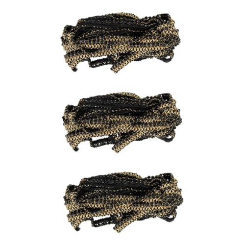 Angoily 3 Stück Elegantes DIY Perlenband Yards Schwarz Feines Perlenbesatz zum Verzieren von Kleidung Vorhängen Taschen für Handarbeiten und Kleidungsdekoration von Angoily